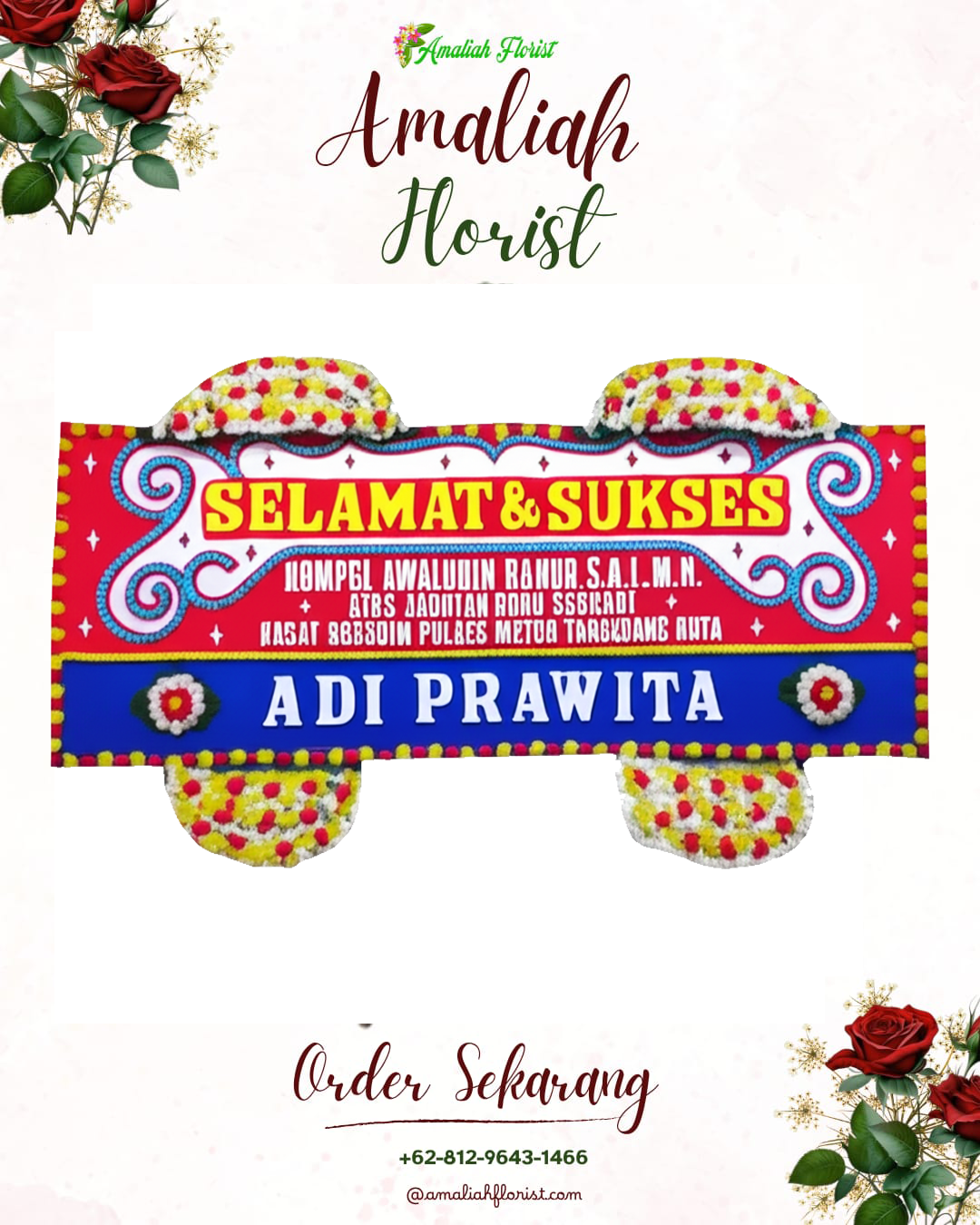 Papan Bunga Ucapan Selamat Carenang